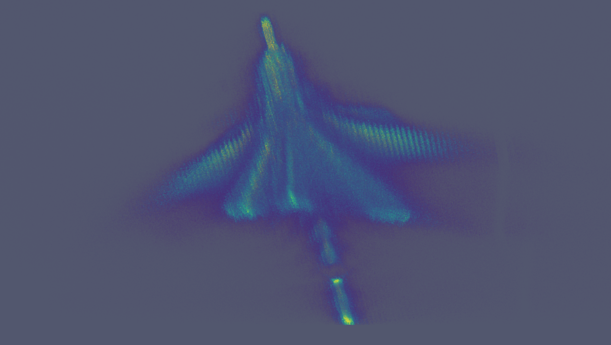 False-color structural image showing changes in a quantum material during an insulator to metal phase transition. The image maps atomic-scale structural changes measured with X-ray techniques.